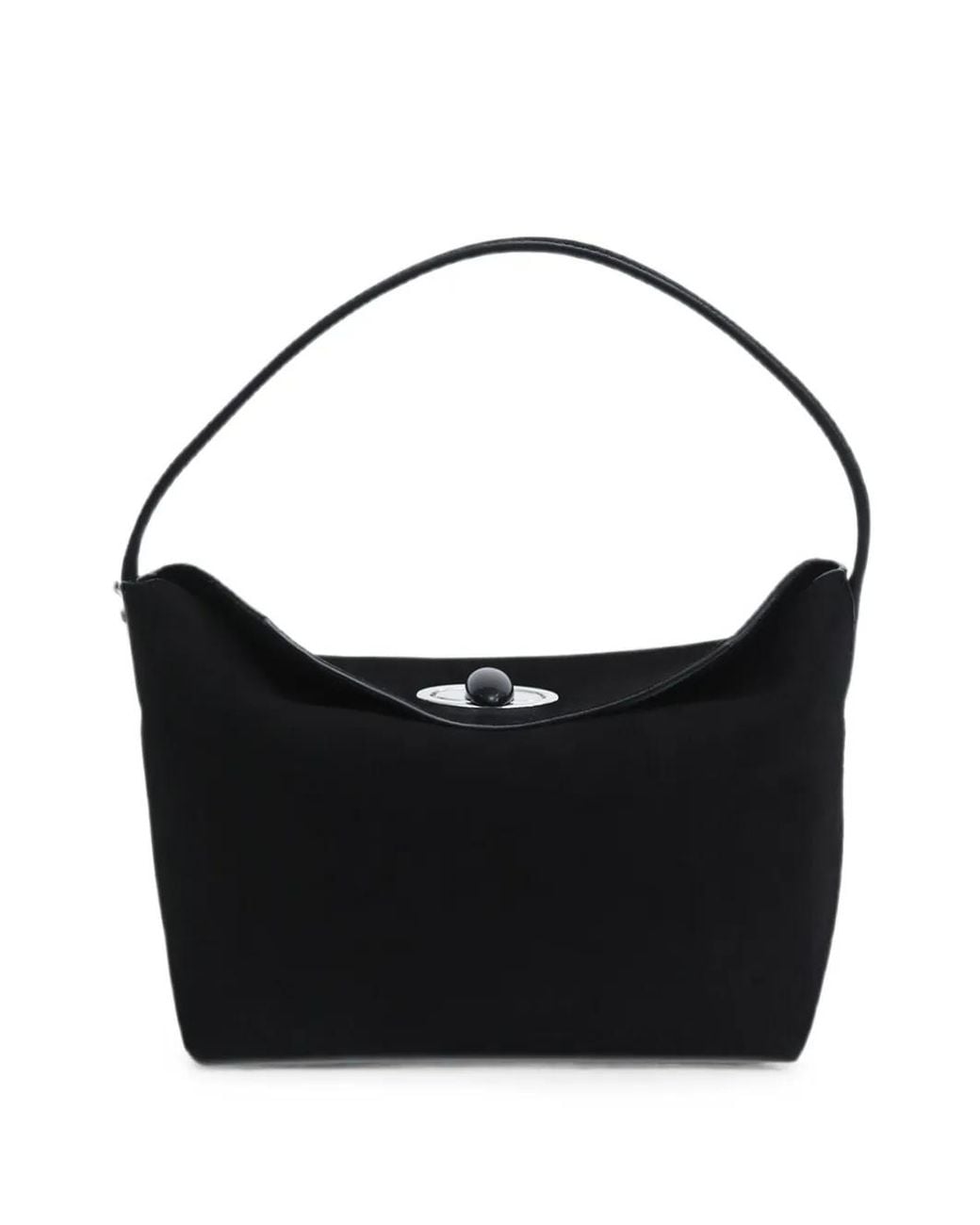 Christopher Esber Black Mini Turnlock Suede Tote Bag