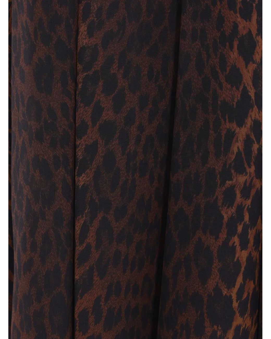 Balenciaga Brown Pleated Leopard-Print Skirt
