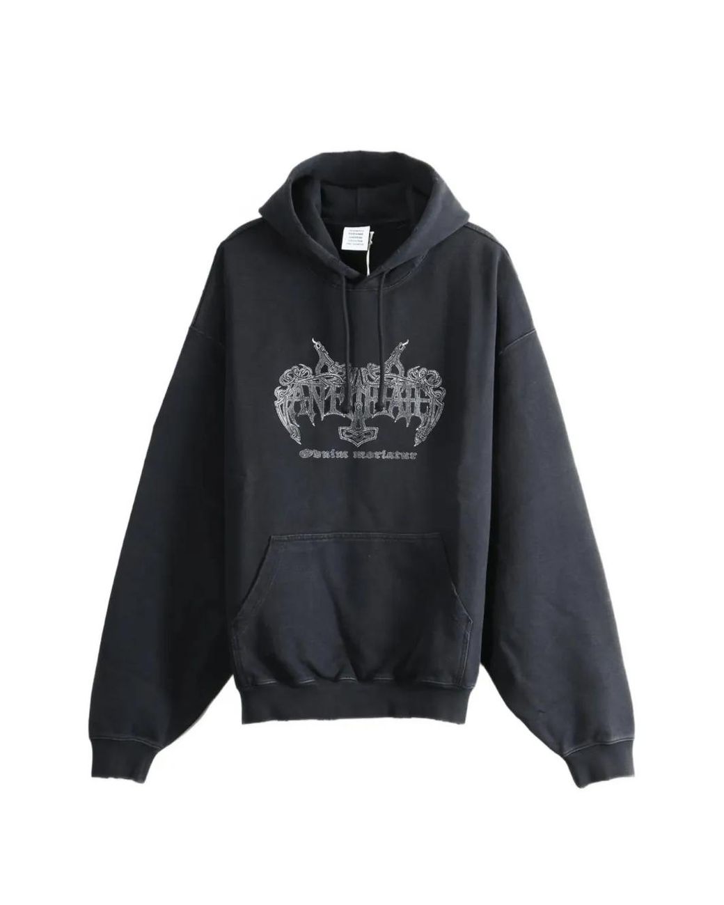 Vetements Black Antihate Graphic-Print Drawstring Hoodie for men