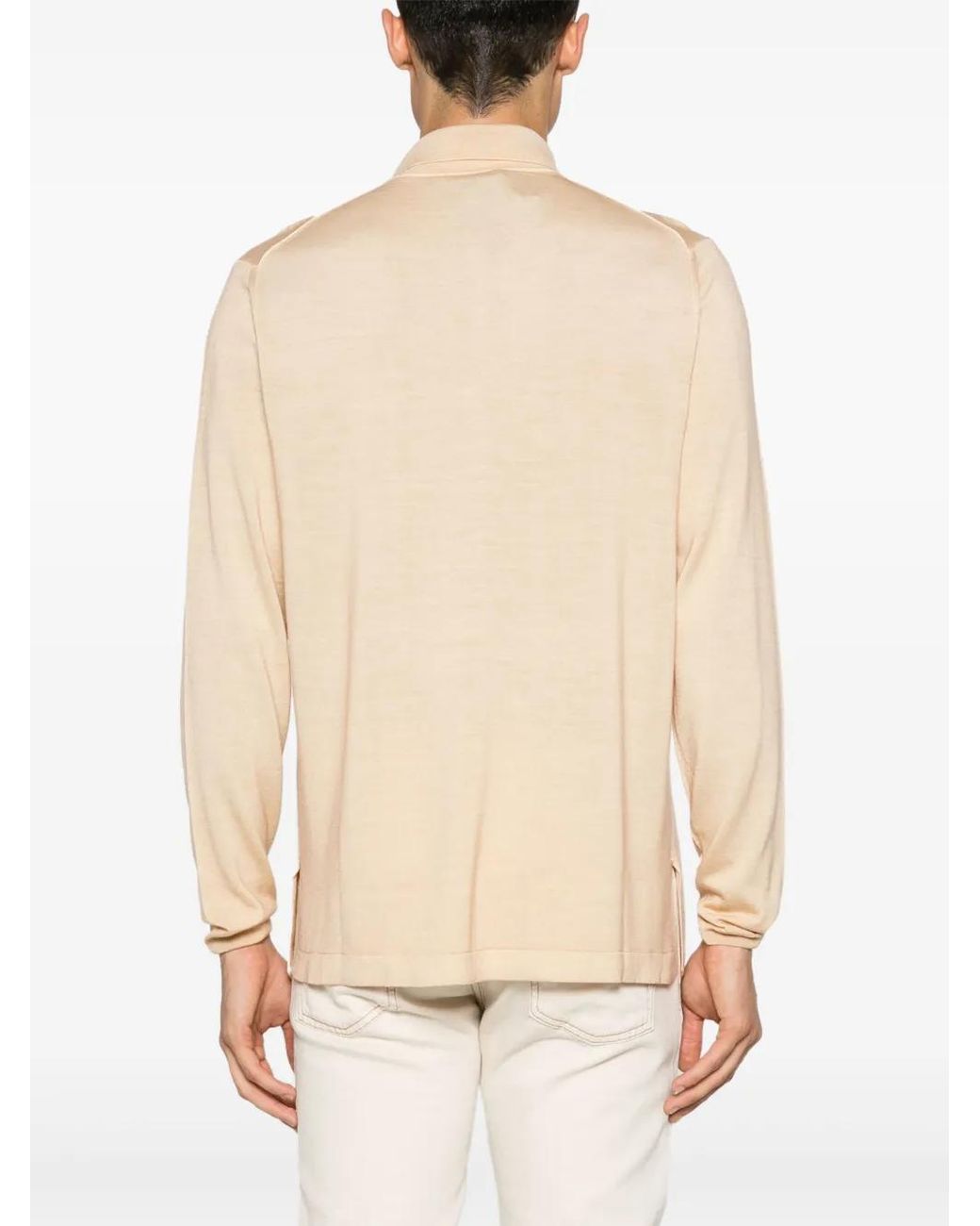Canali Natural Cardigan À Col Pointu for men