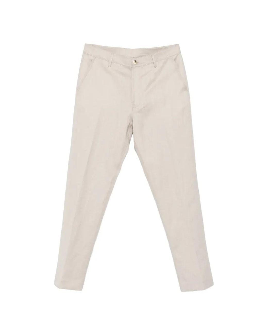 Canali White Button-Fastening Trousers for men