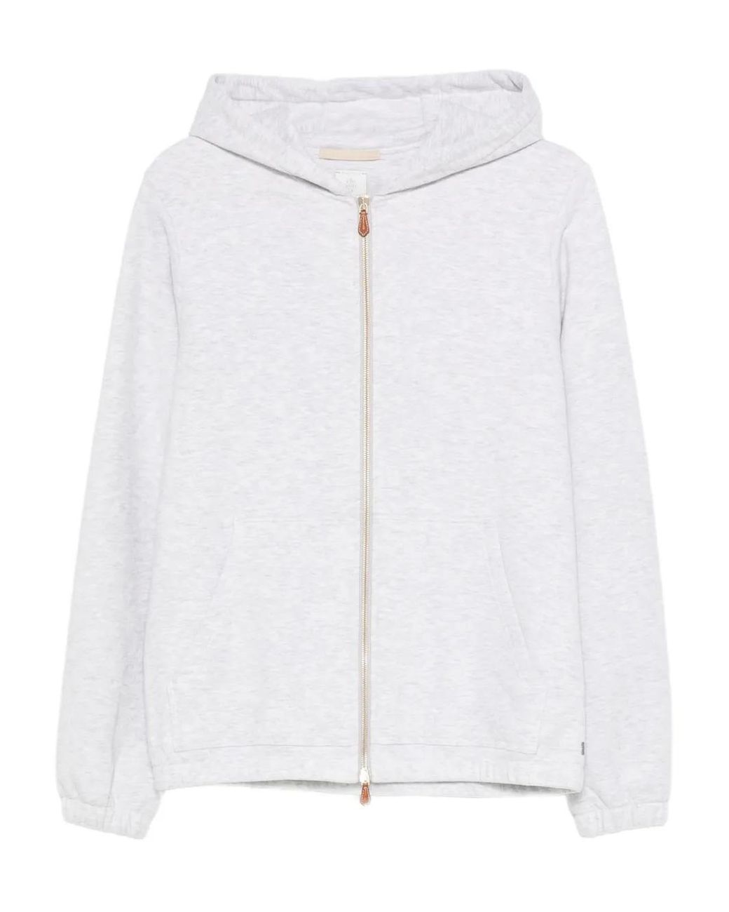 Eleventy White Full-Zip Hoodie for men