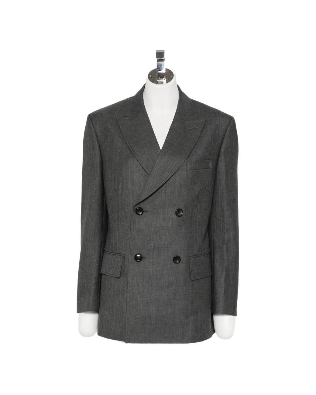 Junya Watanabe Black Double-Breasted Wool Blazer