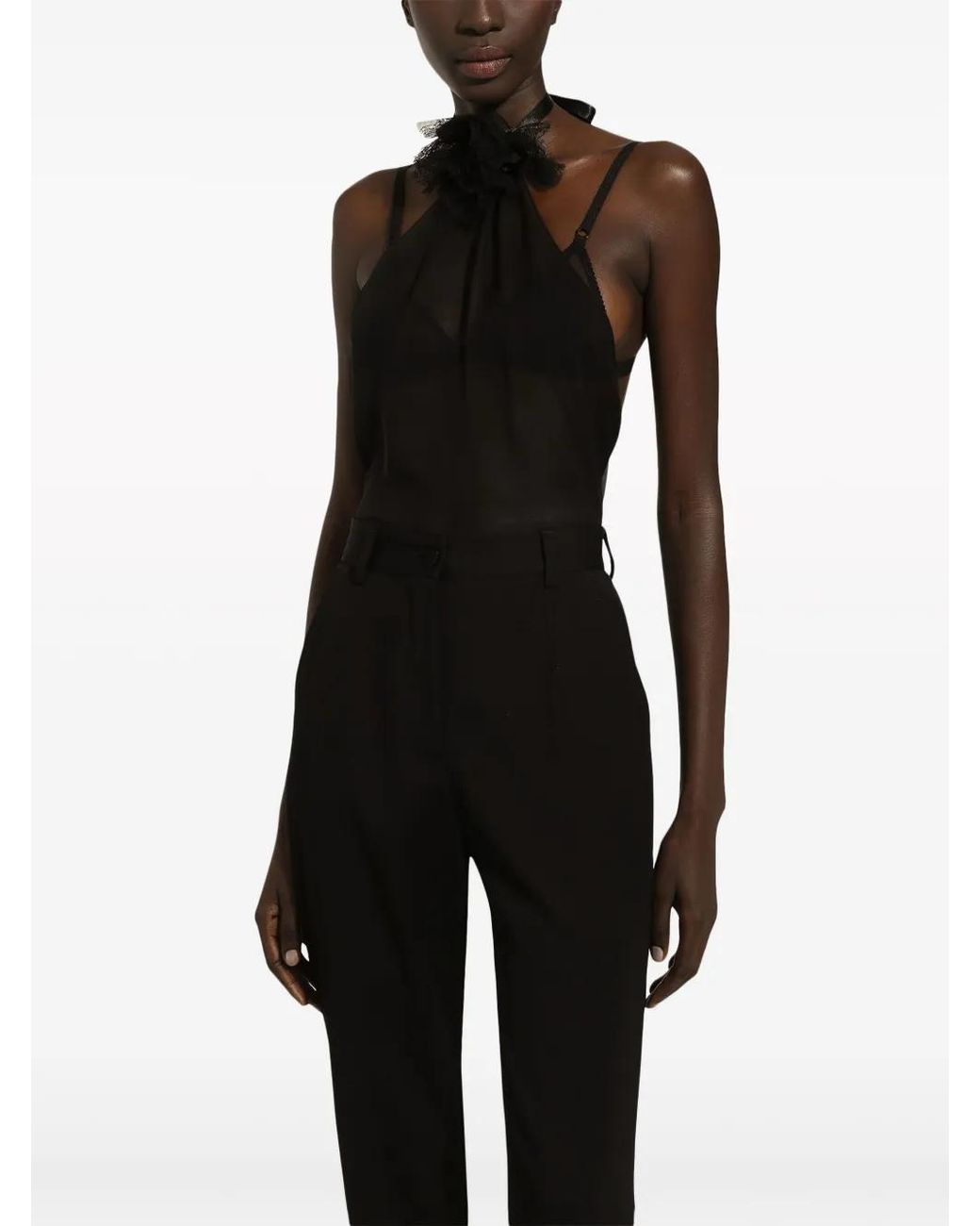 Dolce & Gabbana Black Silk Top