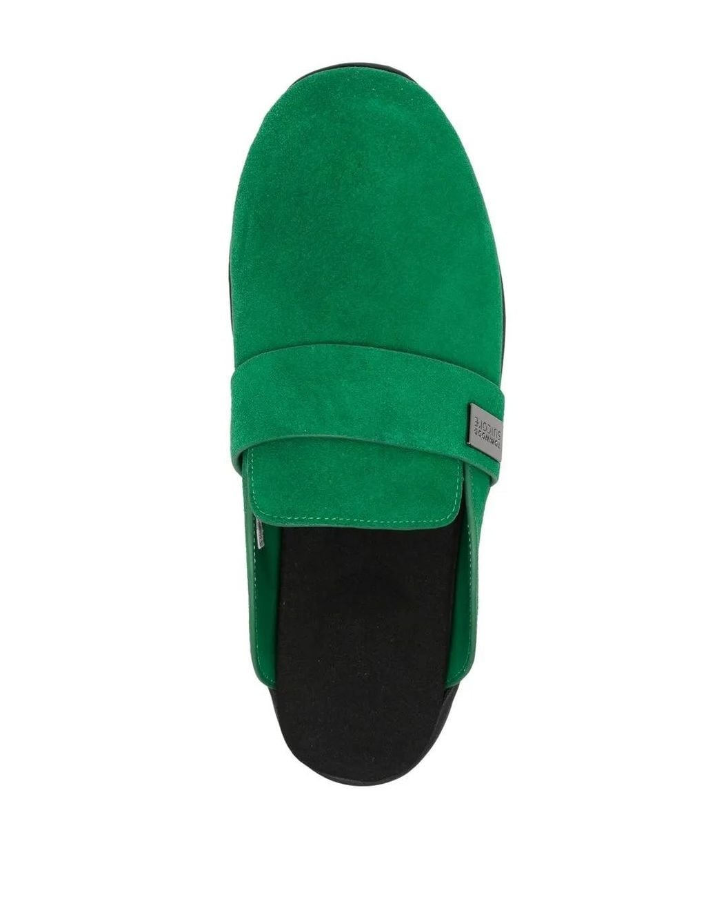 Suicoke Green Suede-Leather Slippers for men