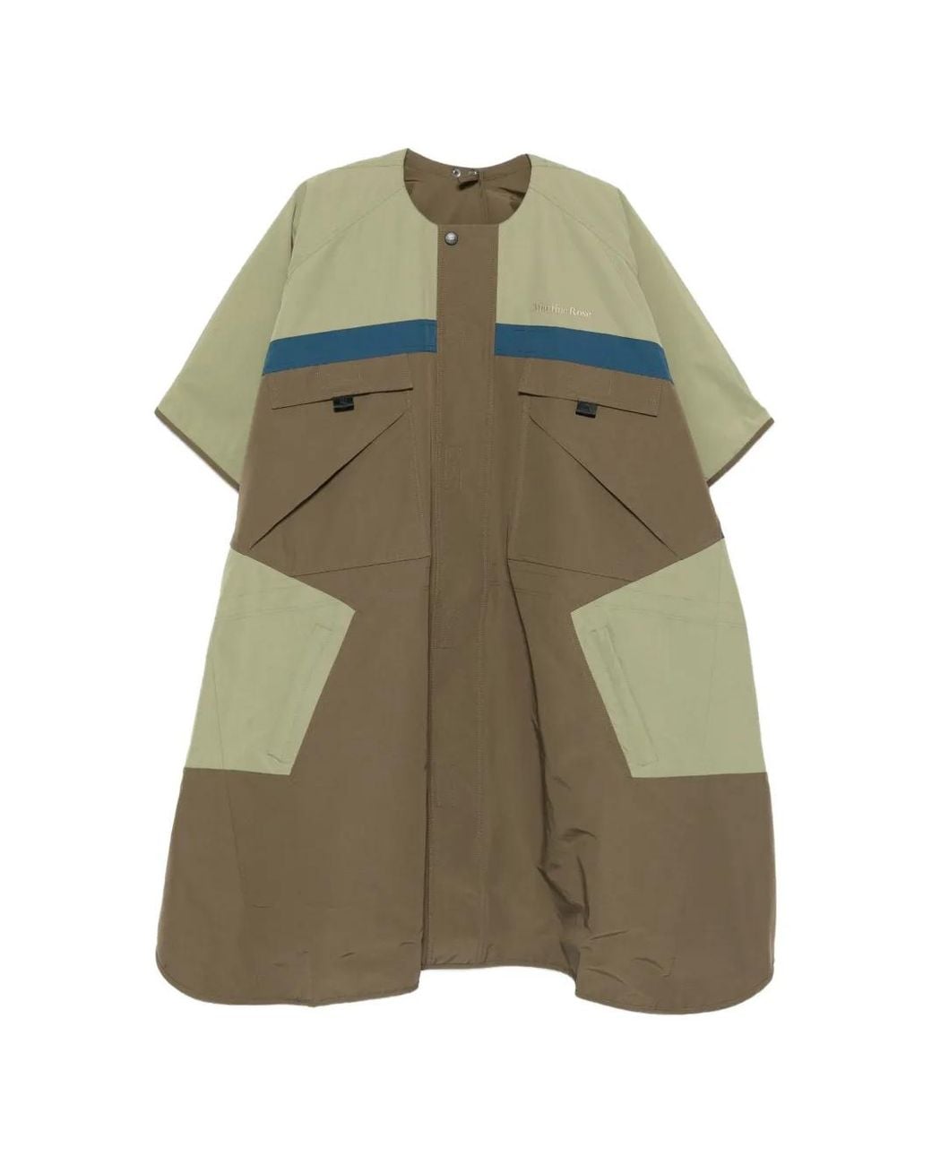 Martine Rose Green Colour-Block Panelled Coat
