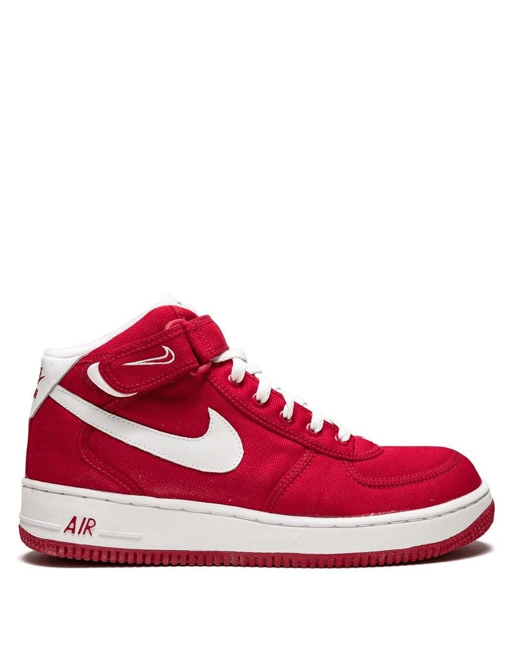 Nike Air Force 1 Mid Canvas B Sneakers in Red for Men | Lyst