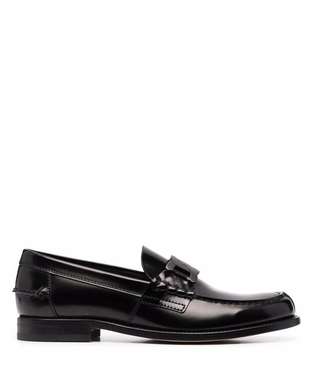 Tod's Black Leather Loafers for men
