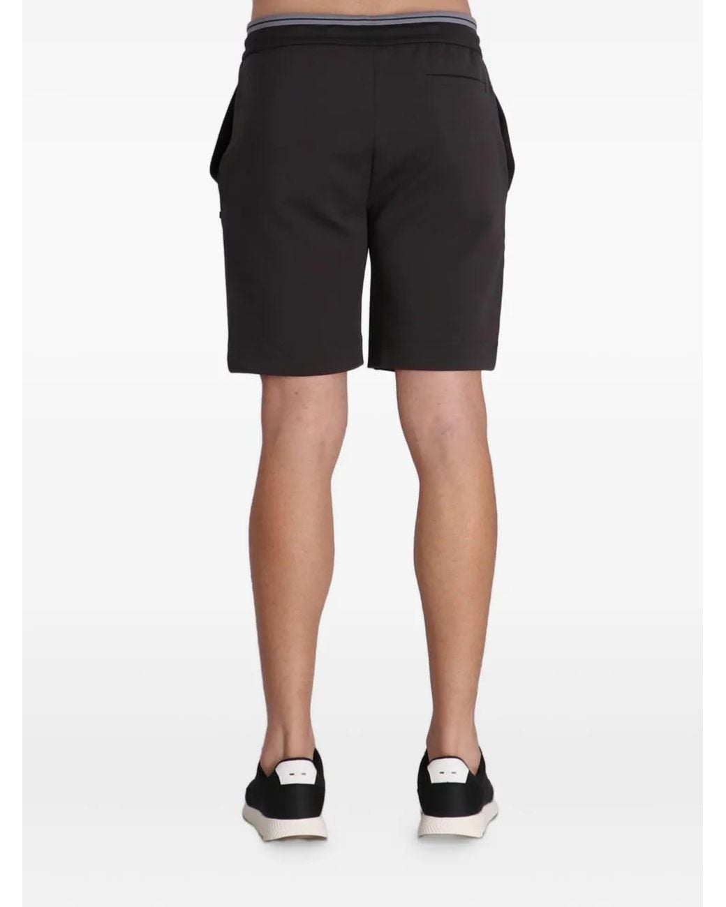 Boss Gray Drawstring-Waist Shorts for men