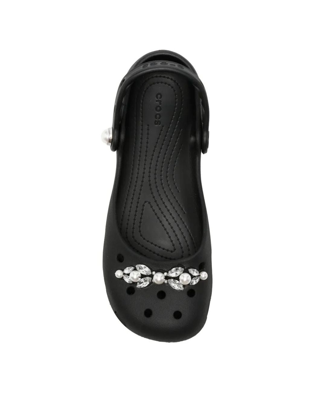 Crocs™ Faux-Pearl Embellished Mules in Black | Lyst