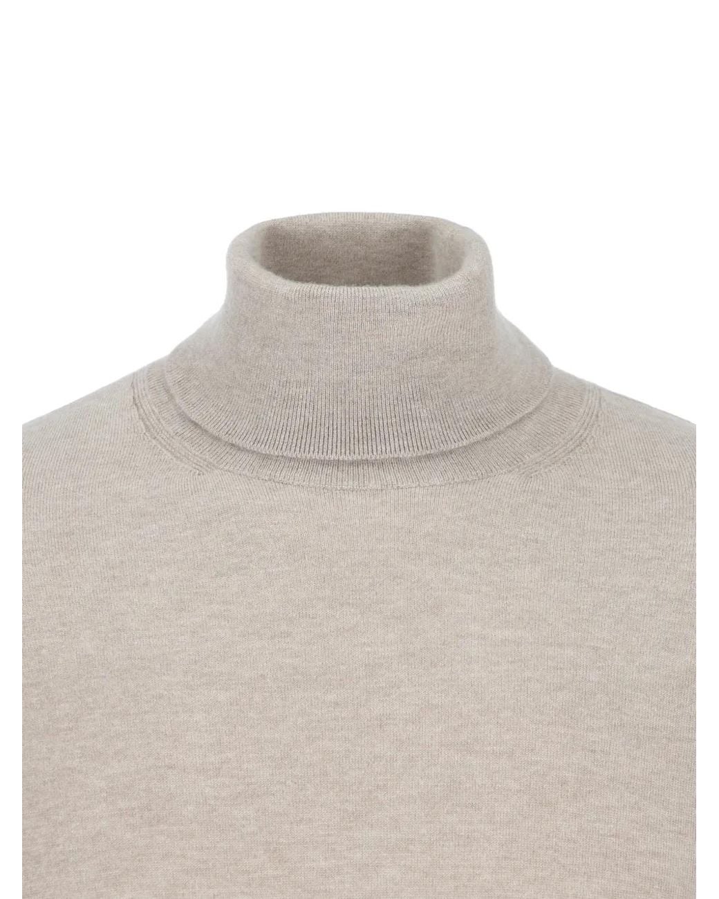 Zegna White Roll-Neck Knitted Sweater for men
