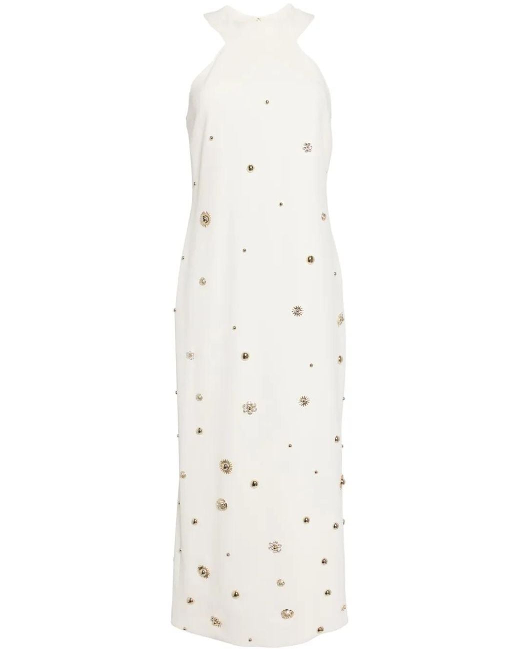 Elie Saab White Midi Dress