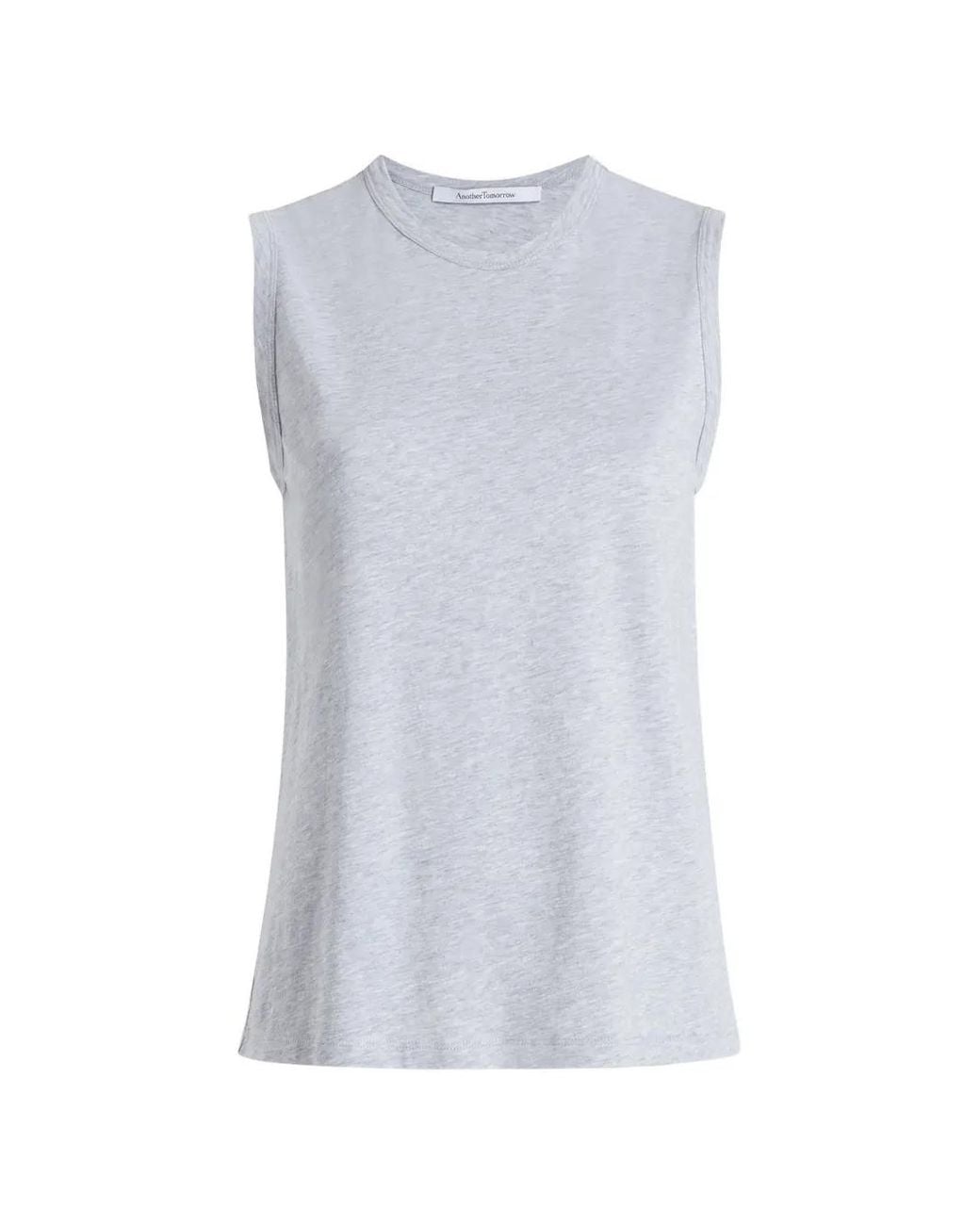 Another Tomorrow White Sleeveless T-Shirt