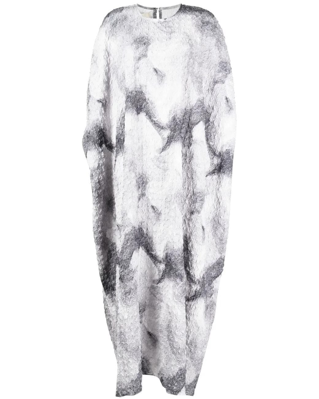Bambah Gray Jacquard Kaftan Dress