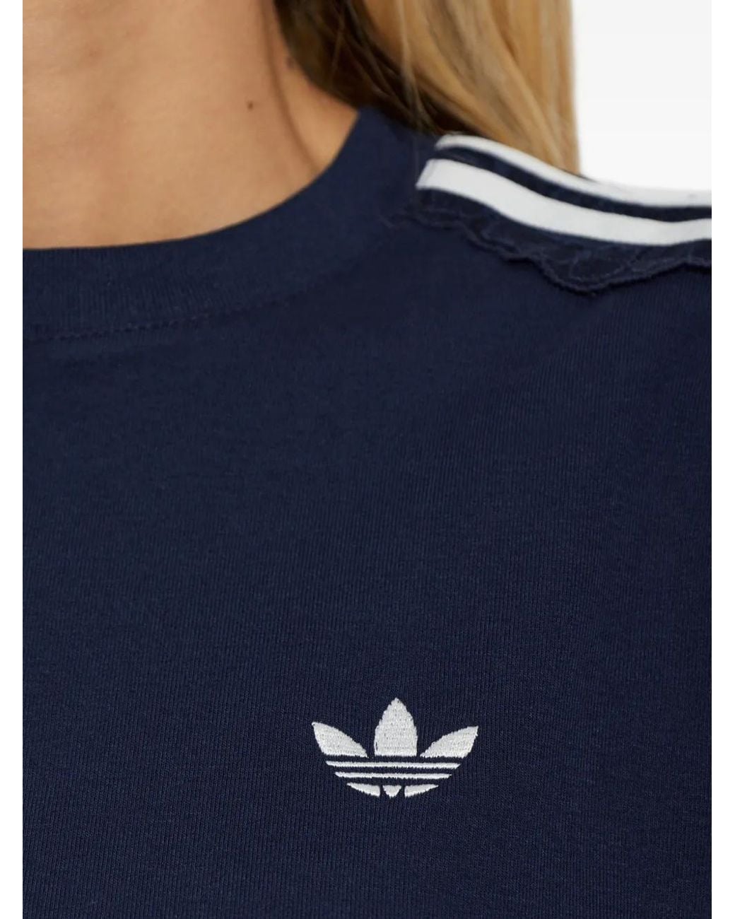 Adidas Blue Lace T-Shirt With 3-Stripes