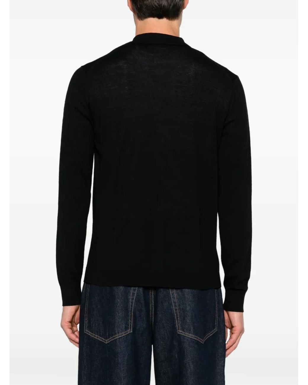 ÉPHÉMÈRE Black Button-Up Collar Cardigan for men