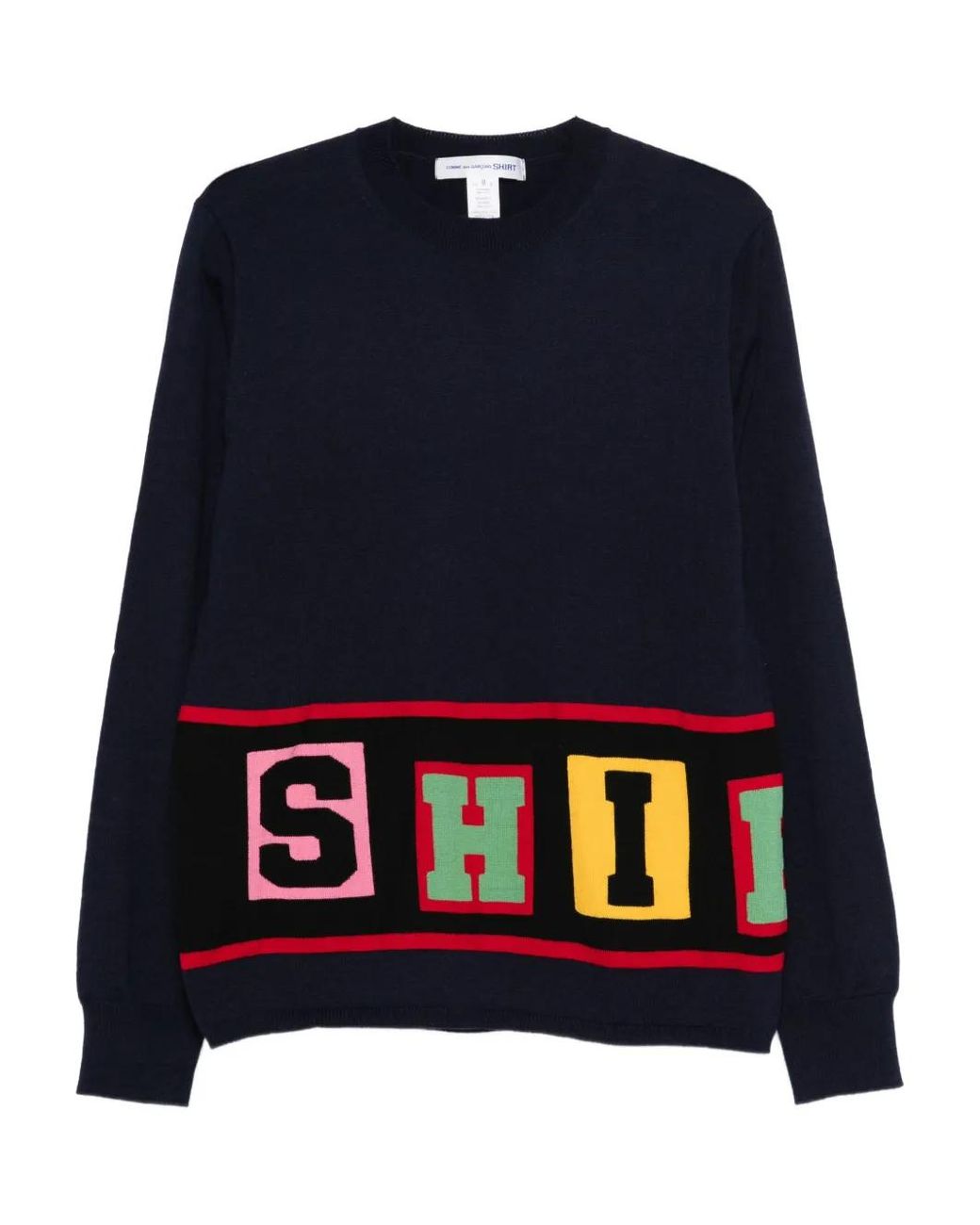 Comme des Garçons Blue Crew-Neck Sweater for men