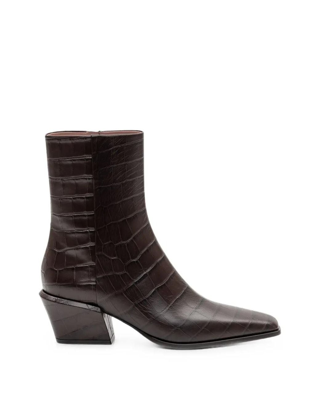 Paris Texas Black Bettina Croc-Effect Ankle Boots