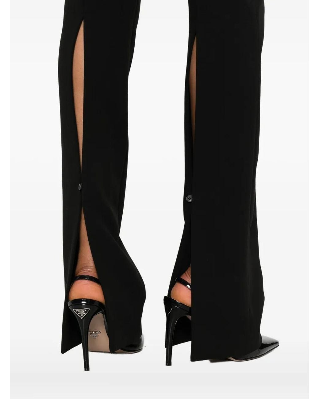 Pantalones Acampanados Con Abertura Trasera Pinko de color Black