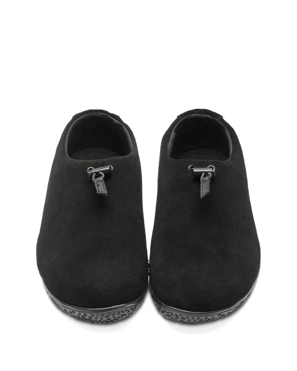 Suicoke Black Leather Slip-On Sneakers