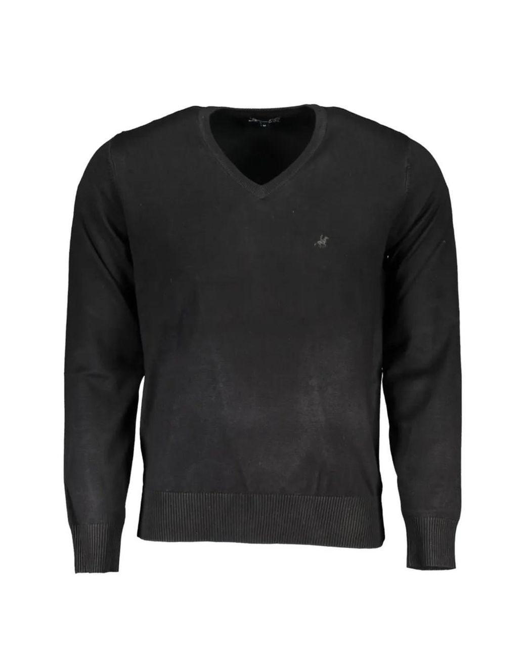 U.S. Grand Black V-Neck Sweater for men