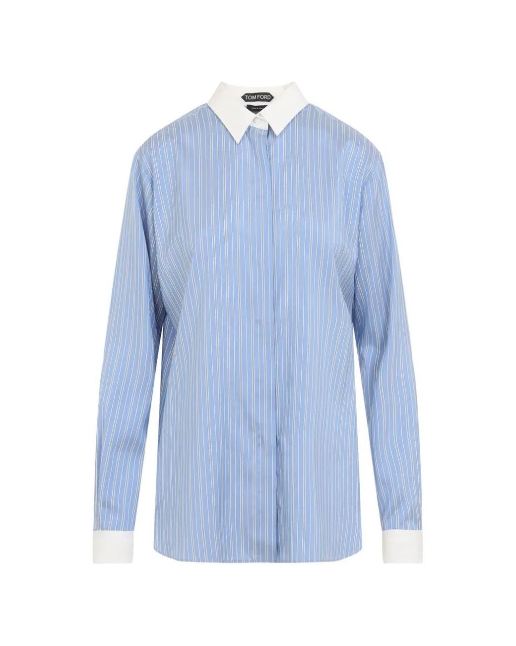 Tom Ford Blue Striped Silk Shirt
