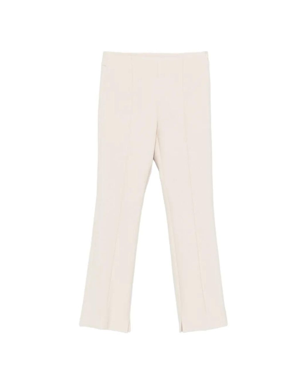 Peserico White Pantalon À Ourlet Fendu