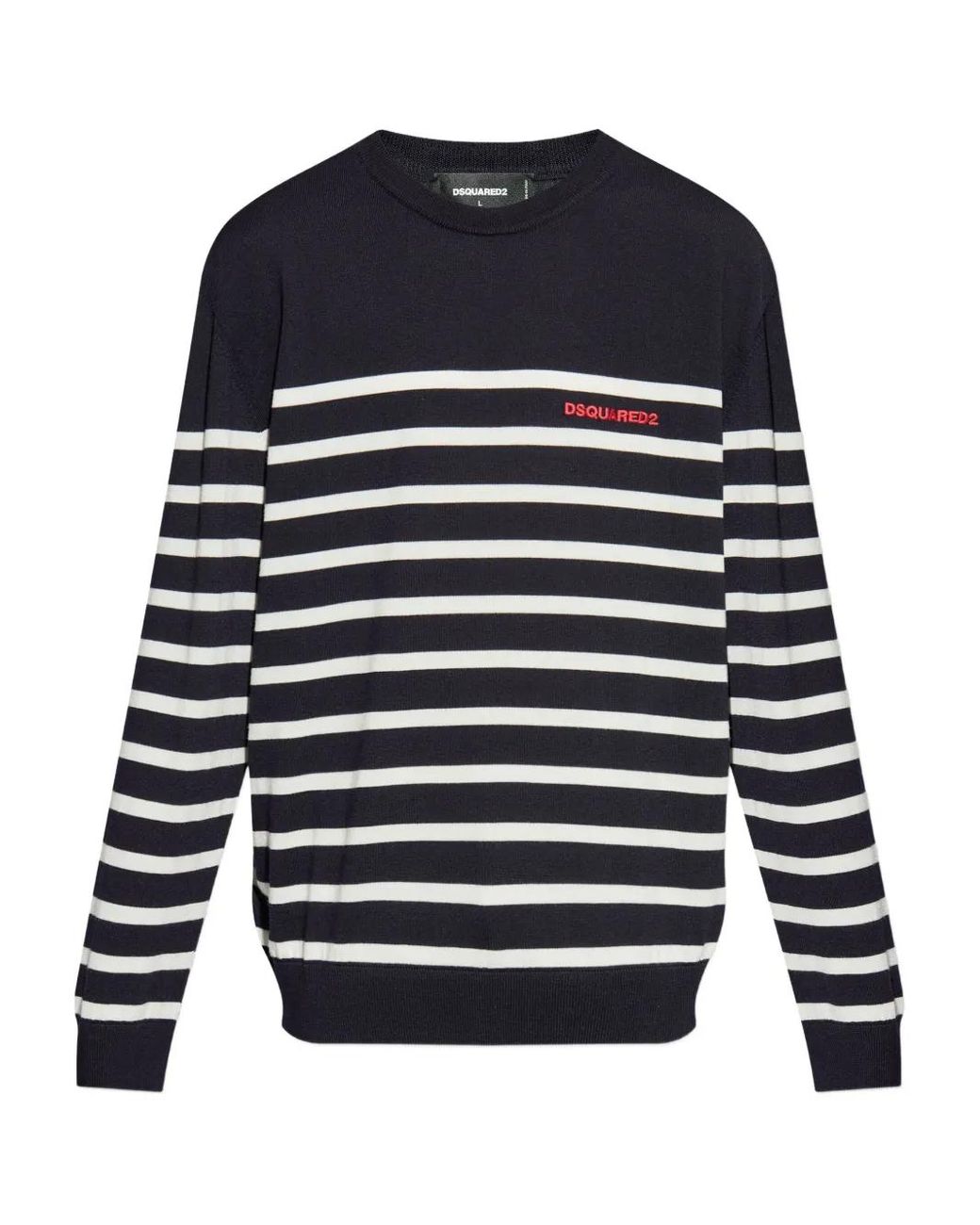 DSquared² Blue Round-Neck Knitwear for men