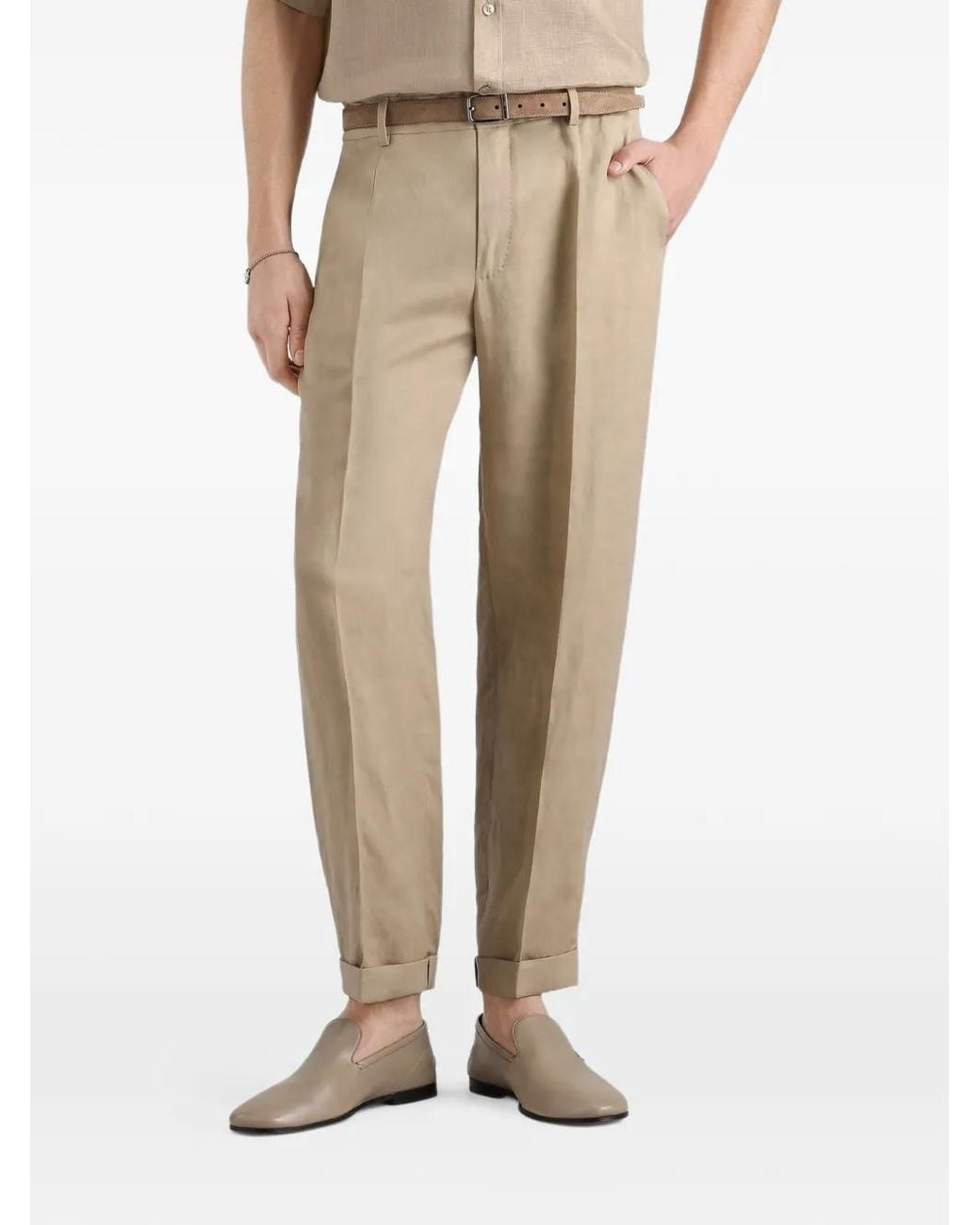 Dolce & Gabbana Natural Linen Trousers for men