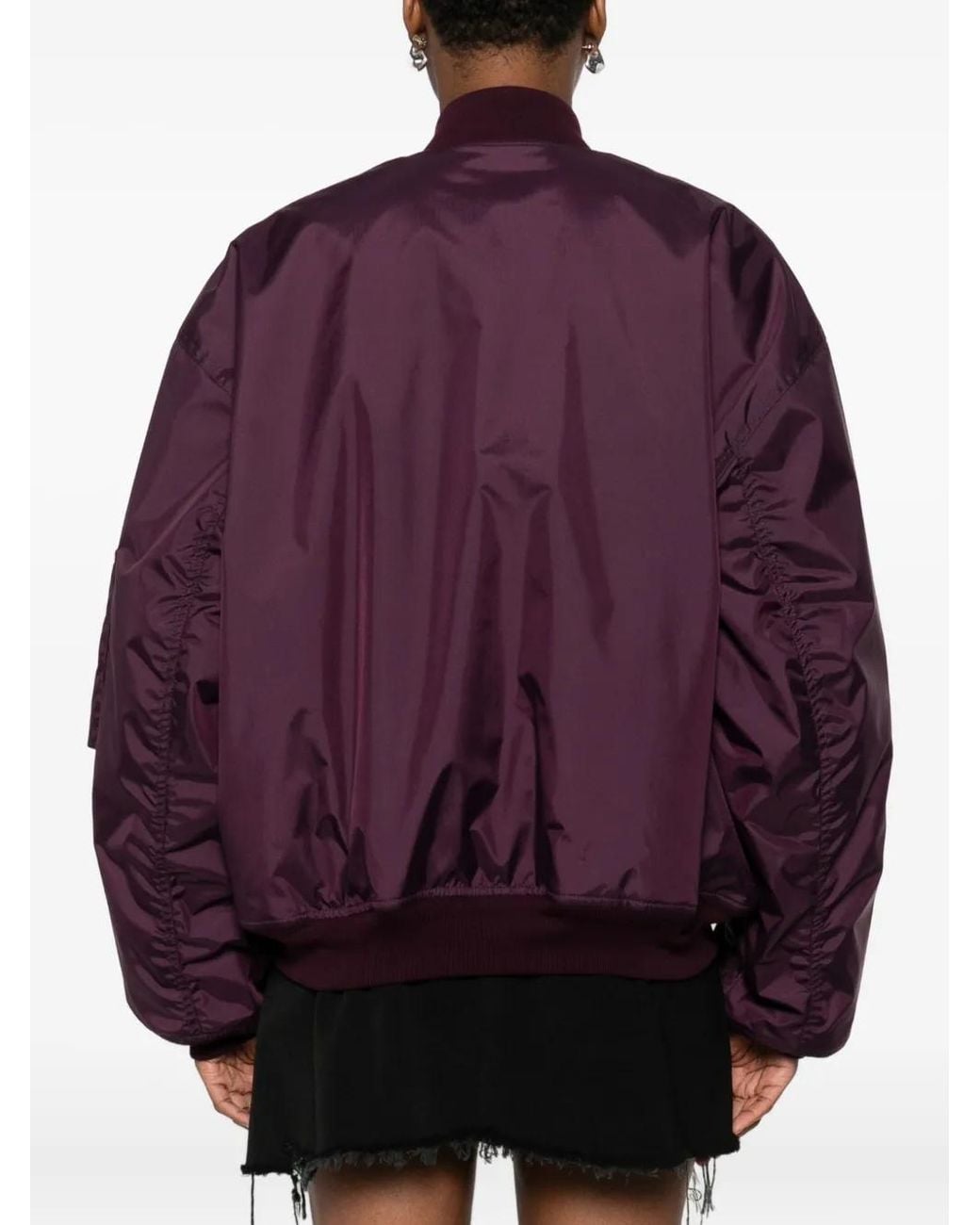 Balenciaga Purple Logo-Patch Bomber Jacket