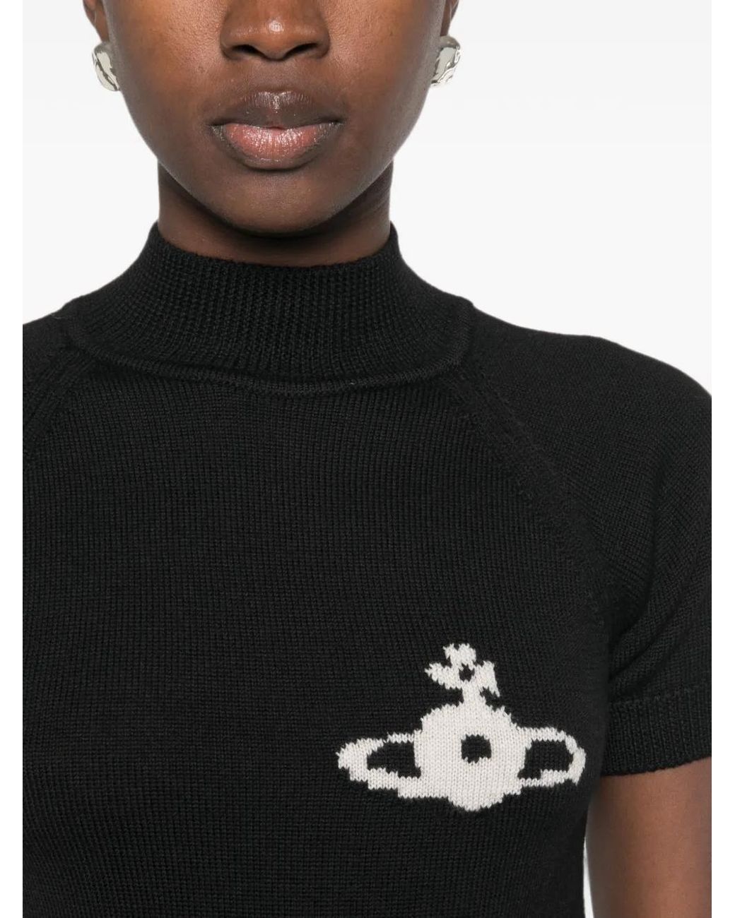 Vivienne Westwood Black Orb-Motif Turtleneck Sweater