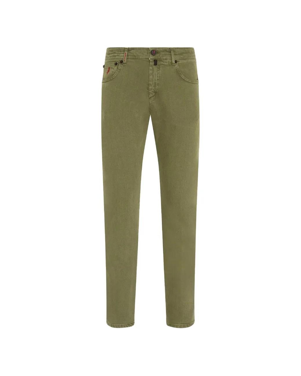 Kiton Green Belt-Loop Five-Pocket Jeans for men
