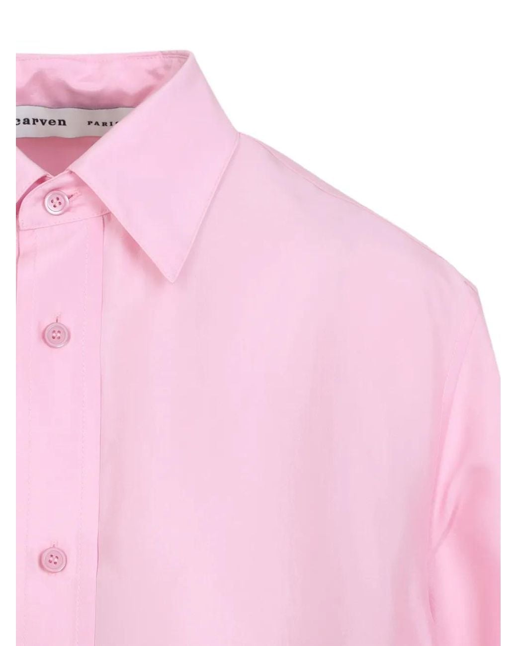 Carven Pink Button-Up Silk Shirt