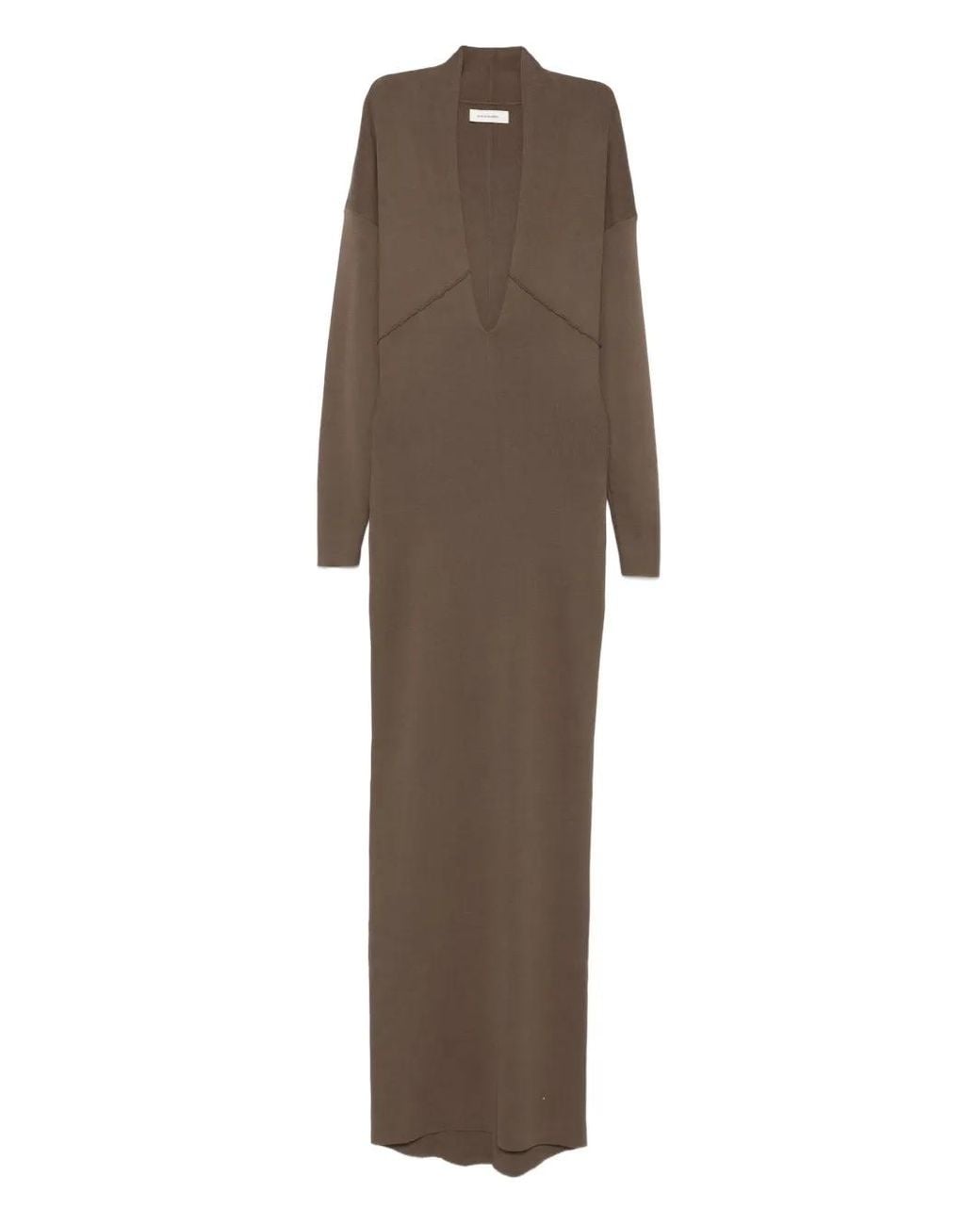 Entire studios Brown V-Neck Panelled Maxi Dress