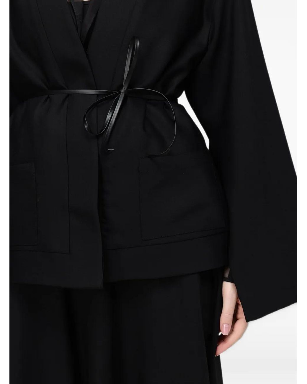 CRI.DA Black Belted Wide-Sleeve Jacket
