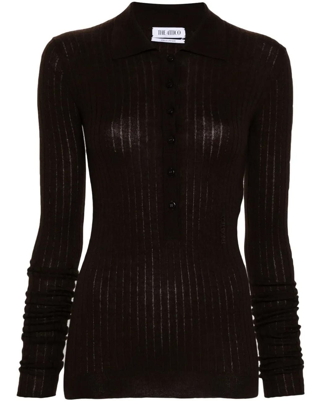 The Attico Black Logo-Appliqué Sweater
