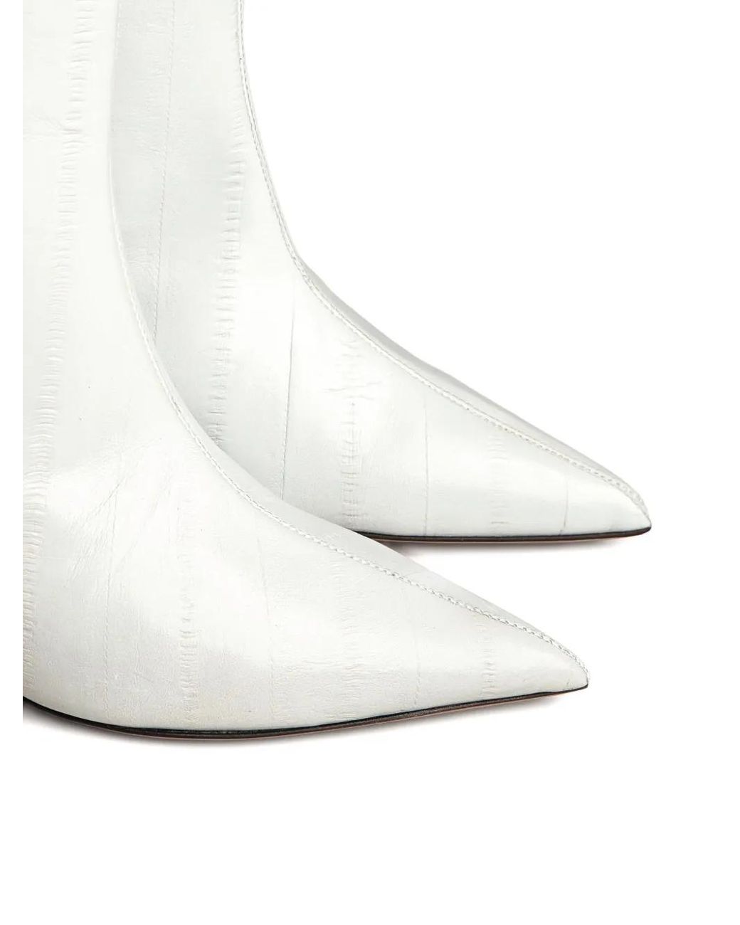 Giuliano Galiano White 50Mm Jane Pointed Toe Boots