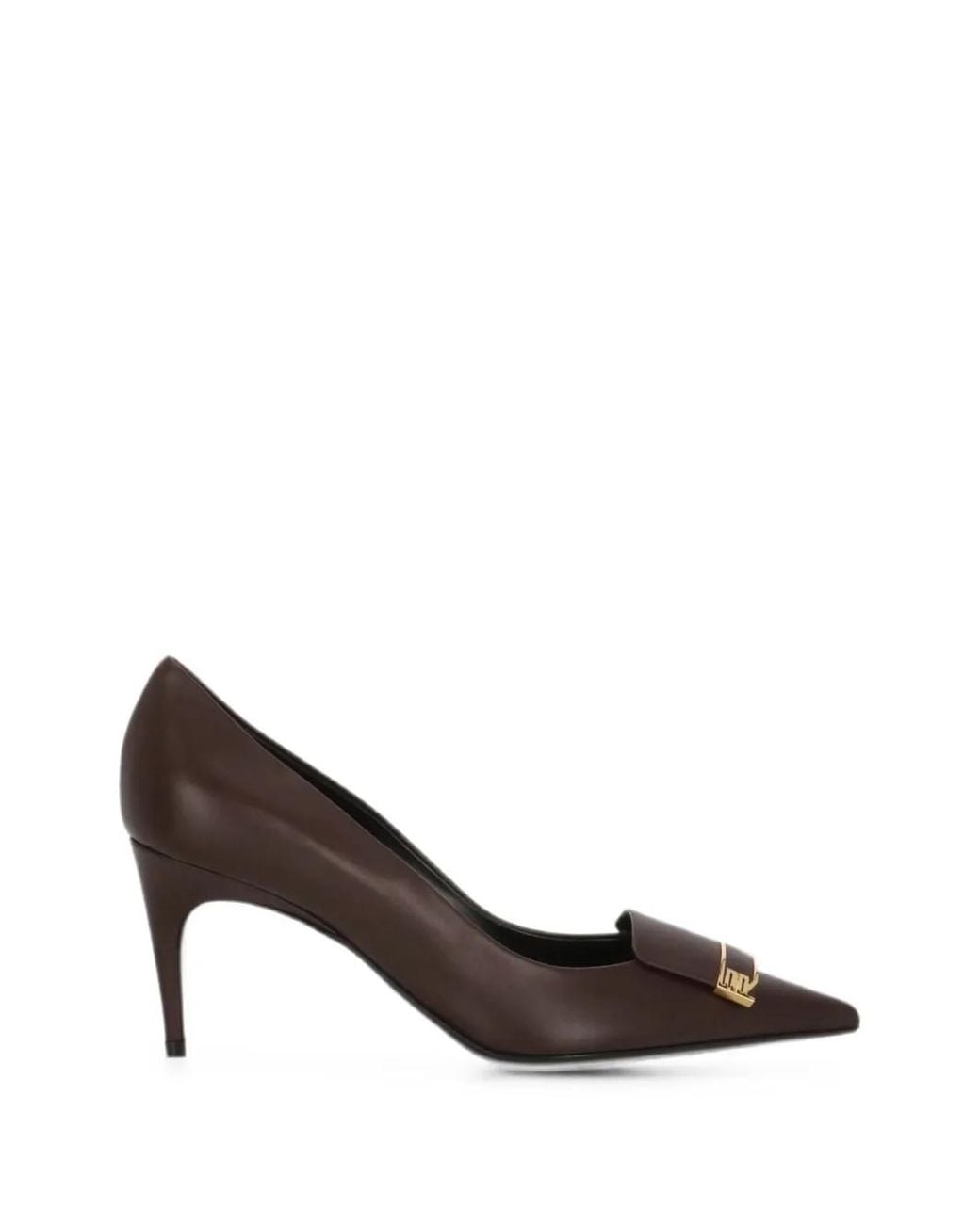 Sergio Rossi Brown Sr Evolv Plaque-Detail Pointed-Toe Heeled Pumps