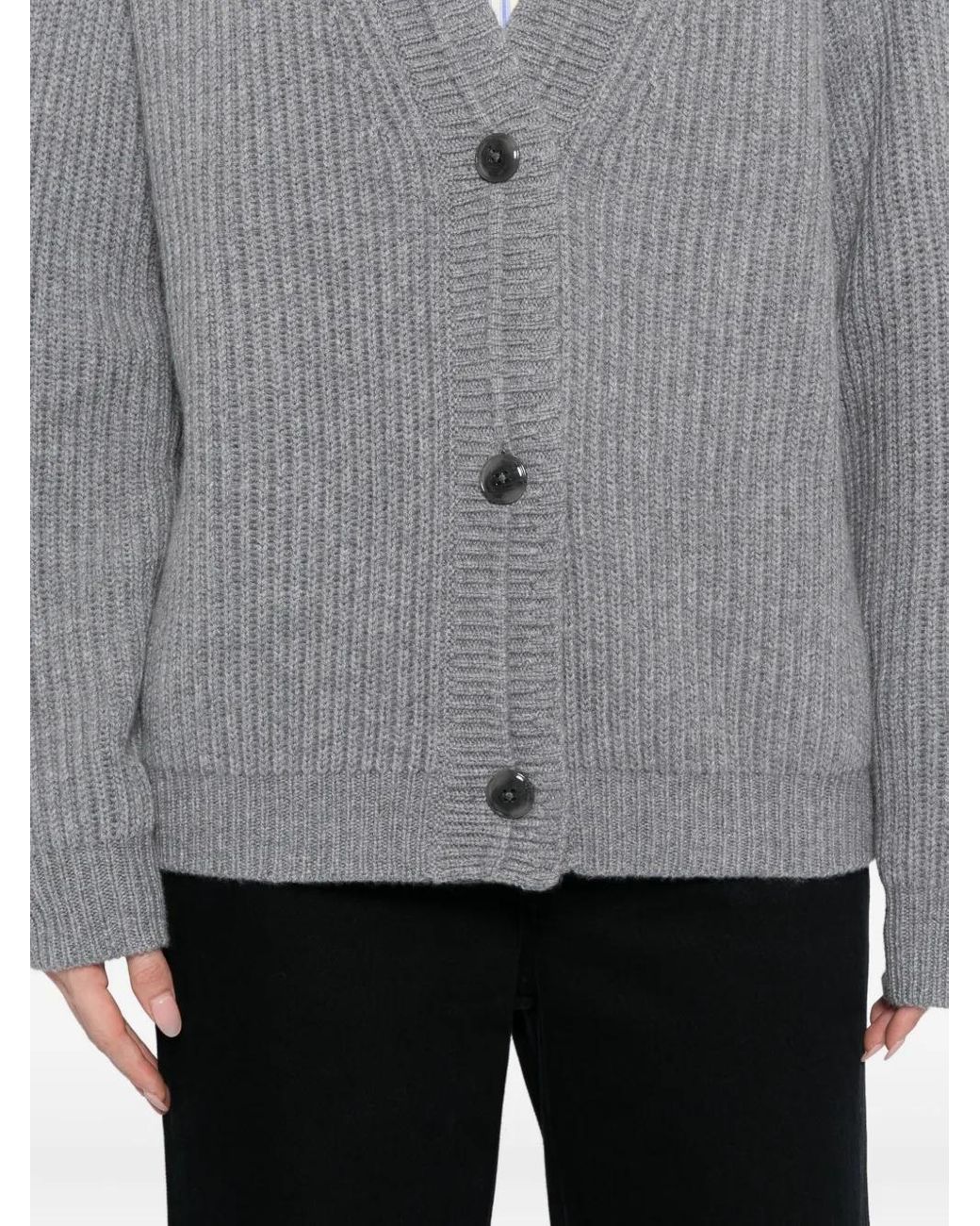 Twp Gray Ribbed Cashmere Cardigan