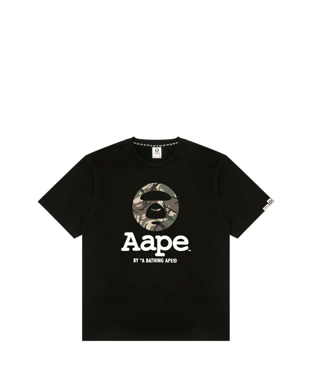 Aape By A Bathing Ape Black Camo-Logo T-Shirt for men