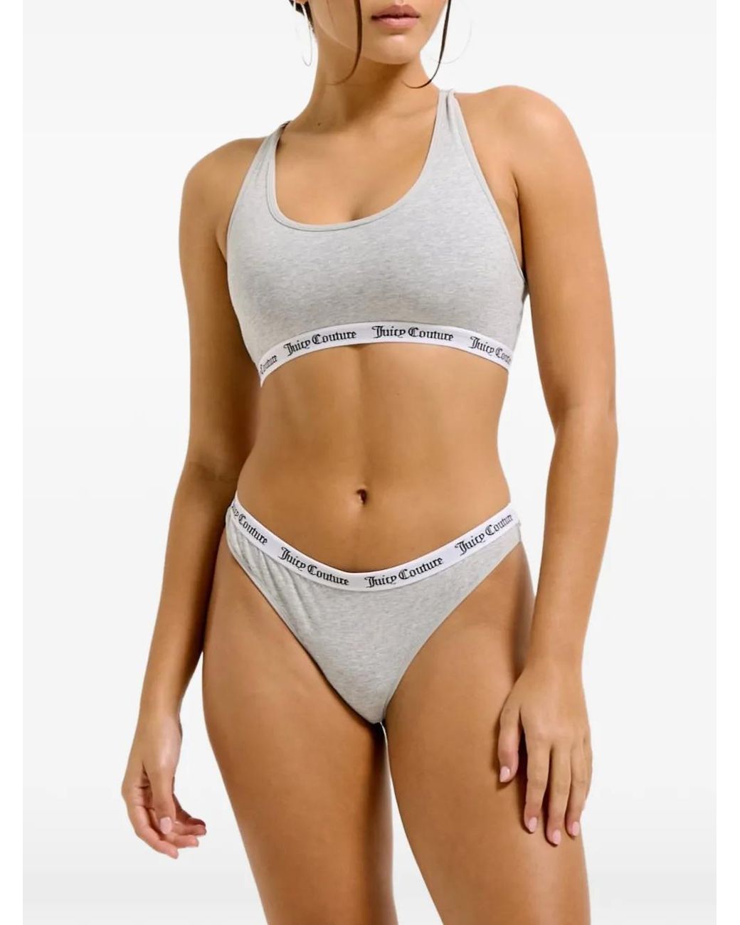 Juicy Couture Blue Logo-Tape Racerback Bralette