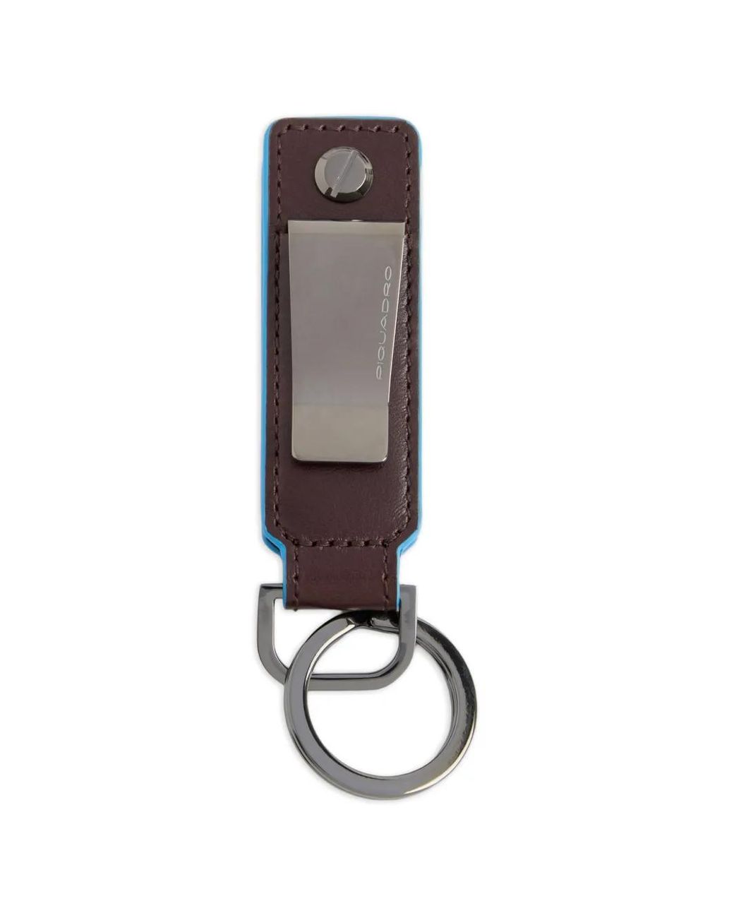 Piquadro Blue Logo-Debossed Keychain