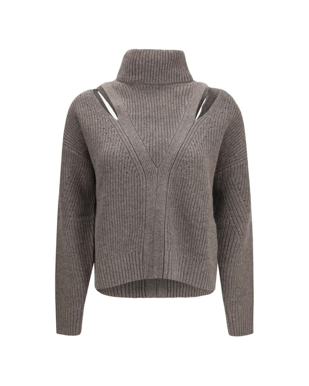 P.A.R.O.S.H. Gray Roll-Neck Sweater