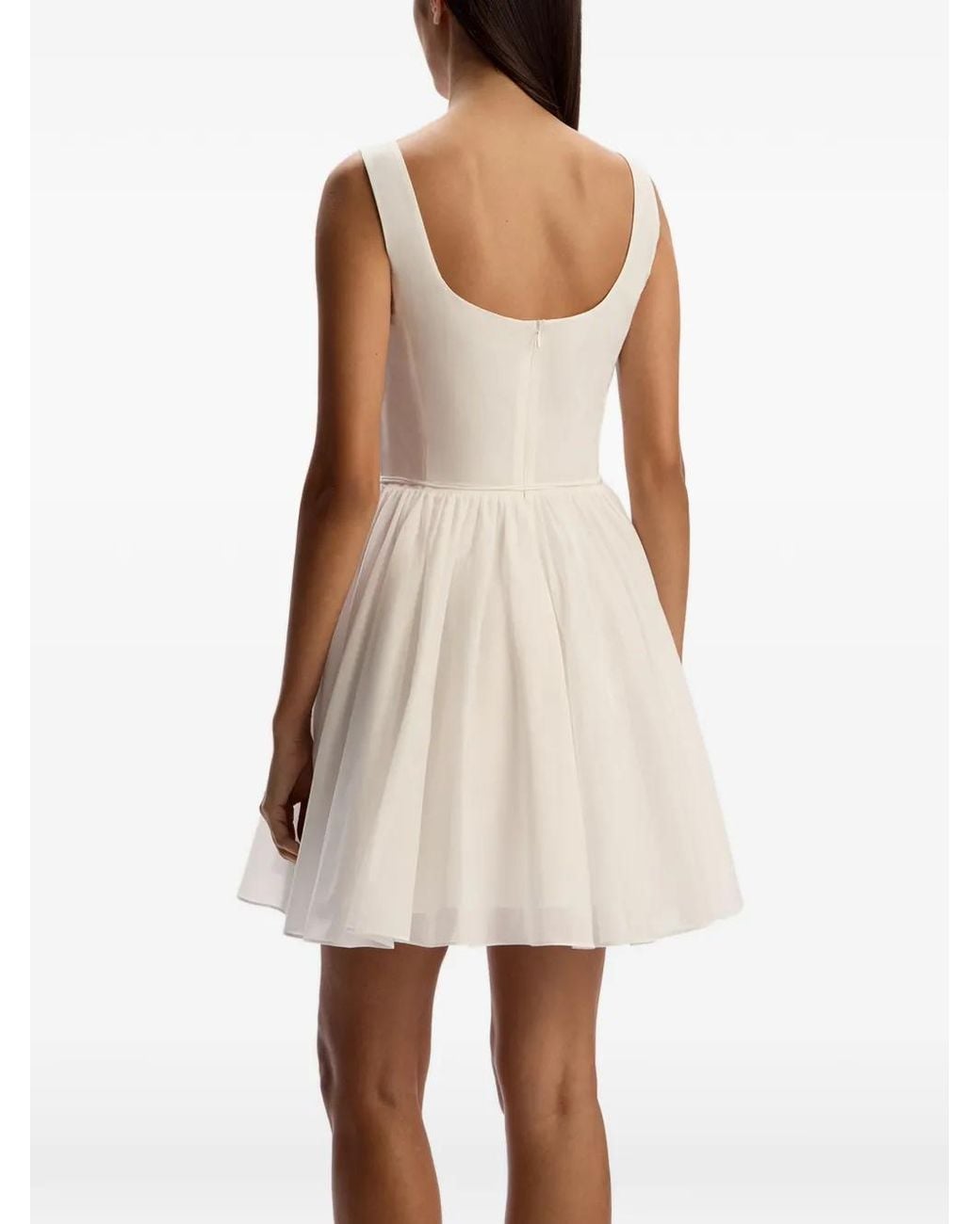 12 STOREEZ White Square-Neck Mini Dress