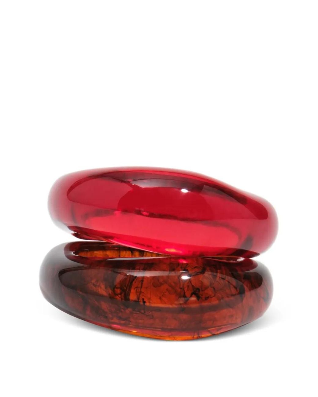 Bimba Y Lola Red Set Of 2 And Garnet Amber-Effect Resin Bracelets