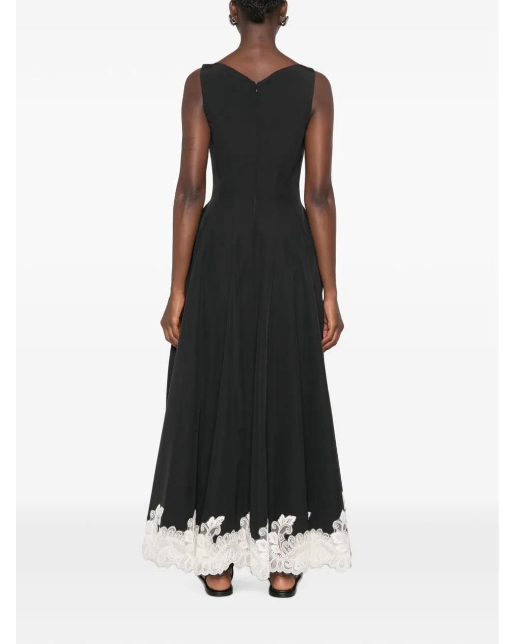 Jonathan Simkhai Black Mira Cotton Faile Lace Midi Dress