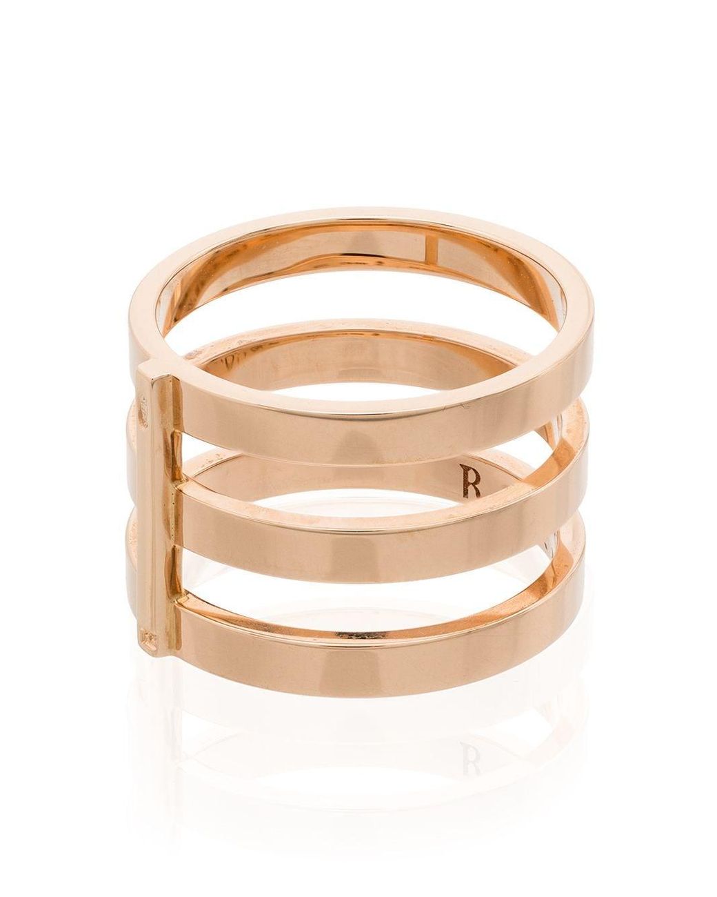 Repossi 18kt Rose Gold Triple Row Ring in Pink - Lyst