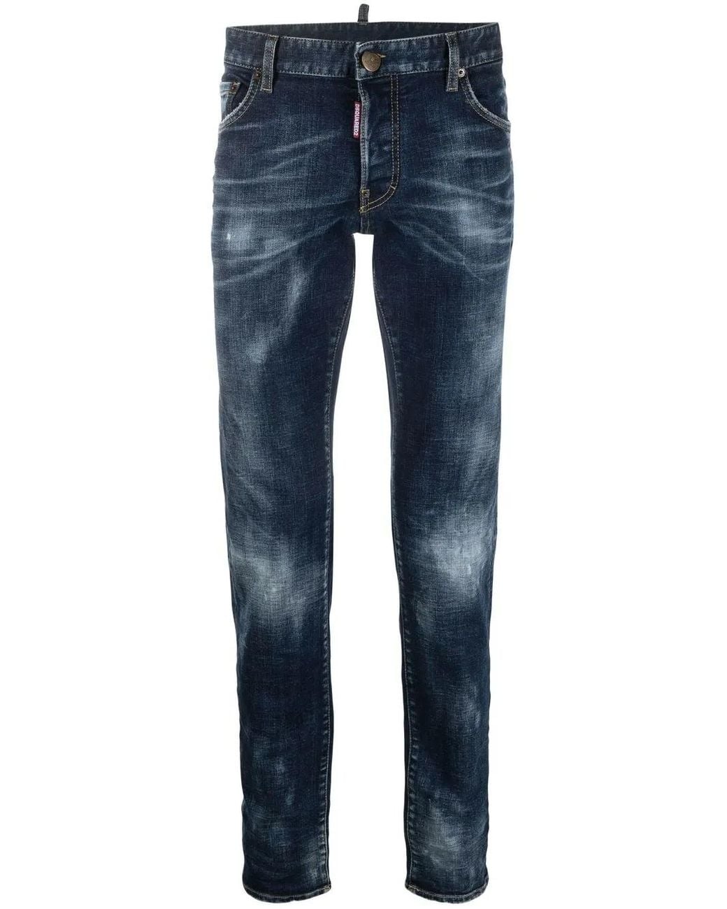 DSquared² Blue Flag Patch Slim-Fit Jeans for men