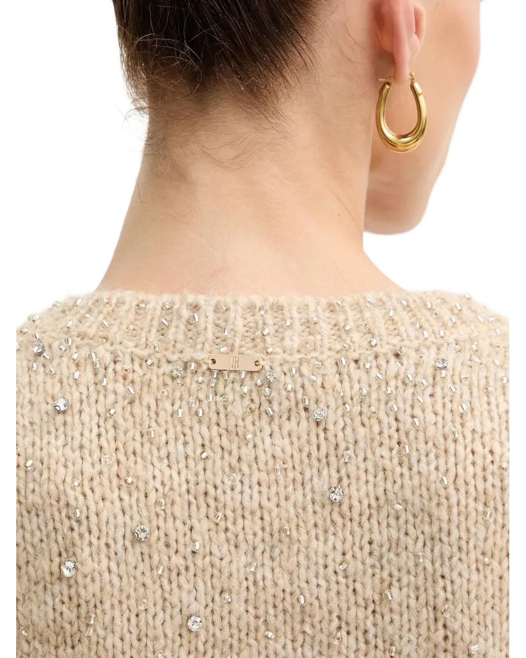Fracomina Natural Embellished-Button Cardigan
