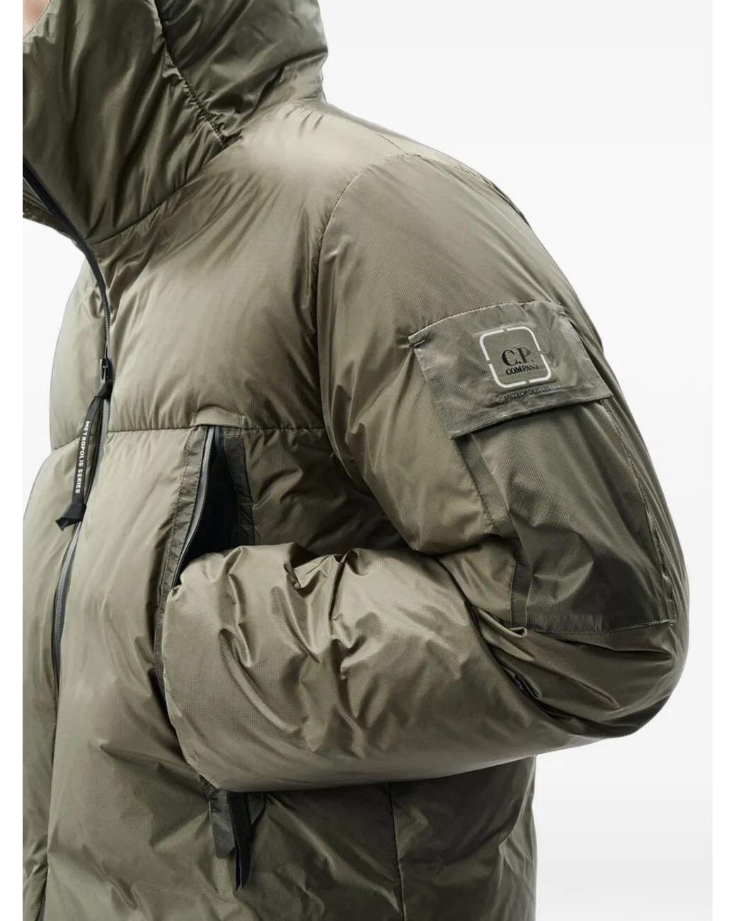 C P Company Green Metropolis Series Metroshield Hooded Down Jacket for men